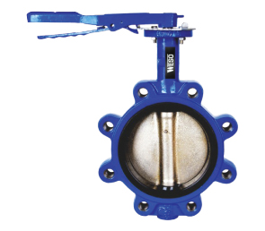 Butterfly valve: Fully lugged wafer pattern PN25